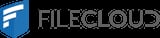 FileCloud logo with blue shield icon and gray text wordmark